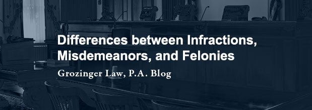 Differences between Infractions, Misdemeanors, and Felonies